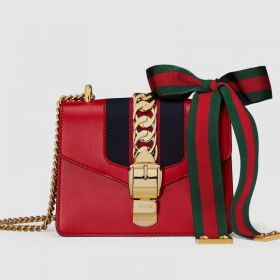 Gucci Sylvie Leather Mini Chain Bags 431666 CVLEG 8604